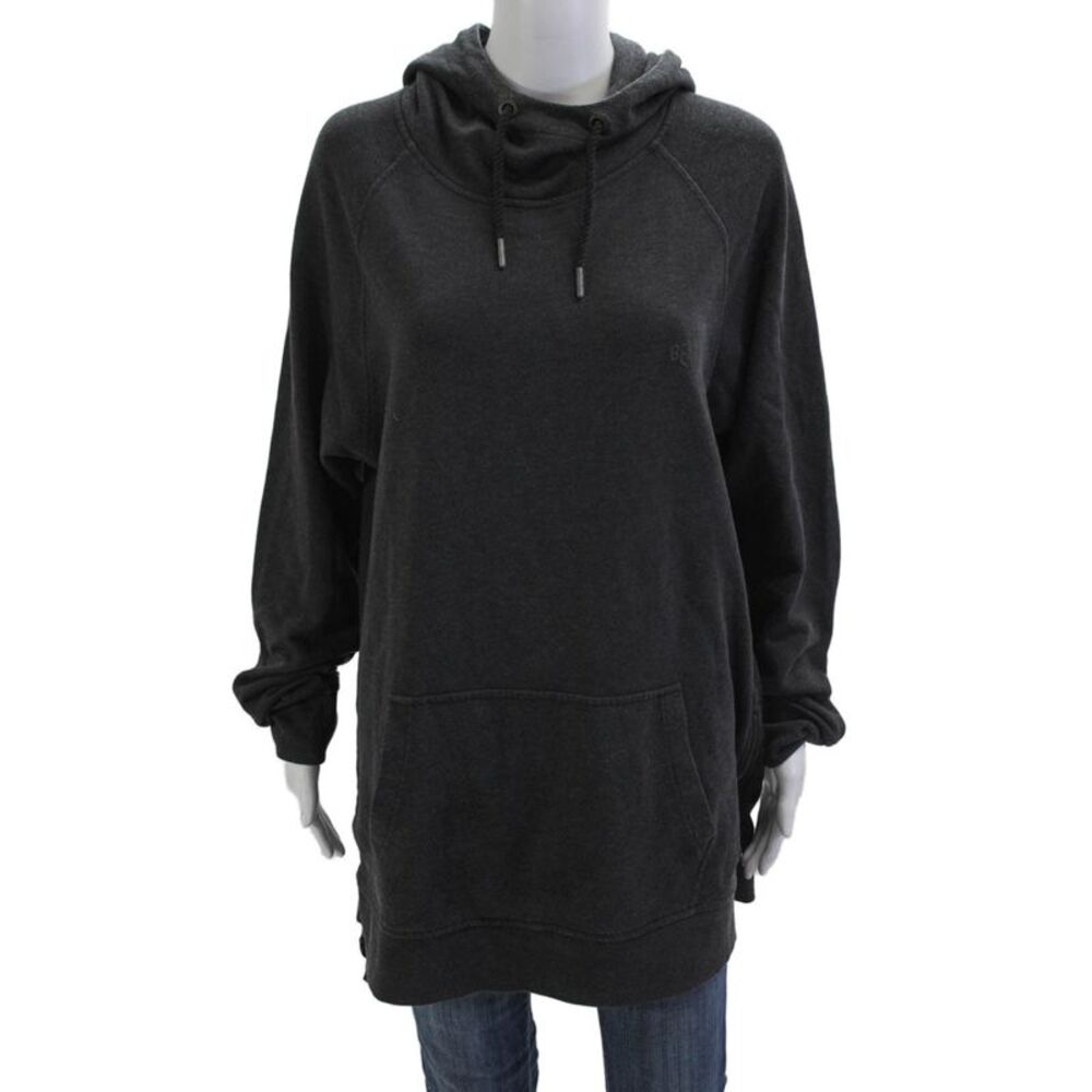 Bench Womens Pullover Hoodies Dark Gray Drawstring Long Sleeve Size L